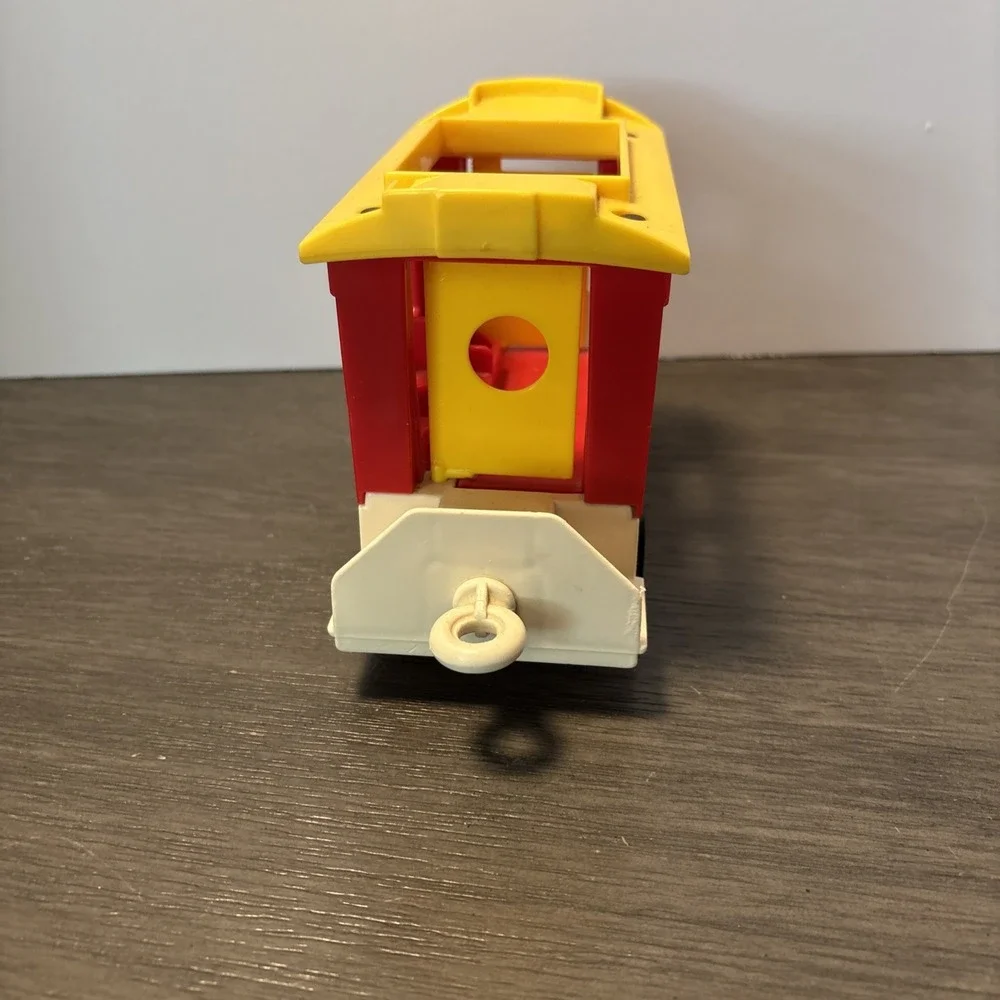 Fisher Price Little People Vintage Circus Train  Caboose 1973 Red Train Monkey